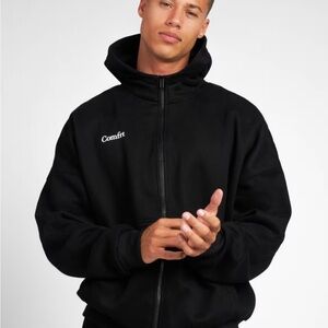 Comfrt Men's Black Zip-Up  Cloud zip hoodie. Color midnight